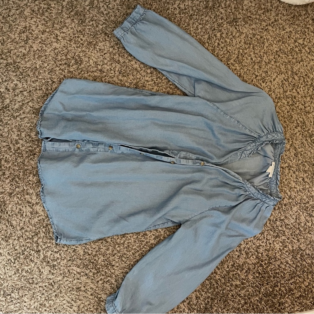 Light Blue Chambray Button-Up Shirt